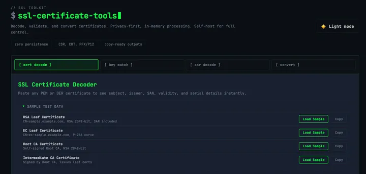 SSL Made Simple: A Free Tool to Check, Convert, and Decode Certificates